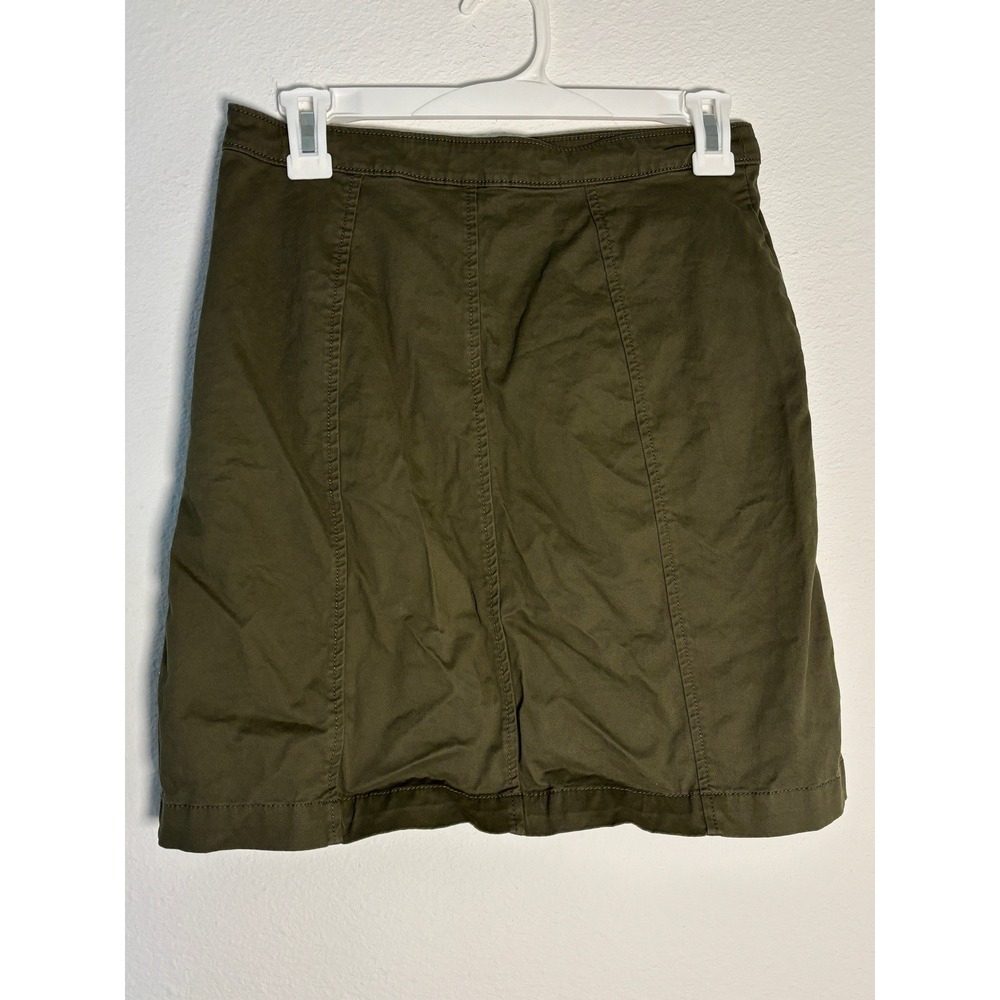 Banana Republic Olive Green Sailor Mini Skirt Button Detail Utility Khaki Size 0